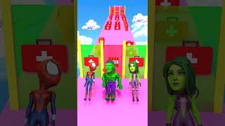 Hulk Save Spidey And She Hulk Romantic Punch Run Challenge [upl. by Toffey]