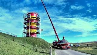 Pilsumer Leuchtturm 25 03 2014 Dach Autokran 10x Zeitraffer timelapse Lighthouse autocrane [upl. by Olsen]