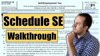 IRS Form 1040 Schedule SE Walkthrough [upl. by Roscoe]