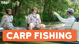 Fly Fishing for Carp in Mudflats w Jake Flood  Ep 119  The Ozark Podcast [upl. by Randell]