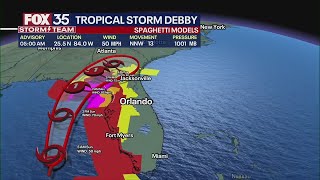 Live tracker Tropical Storm Debby expected to become hurricane before Florida landfall [upl. by Aniaj]