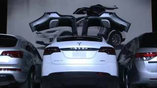 Tesla launches Tesla Model X SUV with Falcon Wing Doors [upl. by East956]