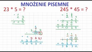 Jak mnożyć pisemnie liczby  przykłady zadań z matematyki  ForumWiedzy [upl. by Gunas302]