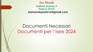 Documenti Necessari per lIsee 2024 [upl. by Livi]