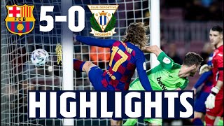 HIGHLIGHTS  FC Barcelona 5  CD Leganés 0 [upl. by Htennek]