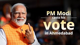 Live PM Modi casts his vote for General Elections 2024 in Ahmedabad Gujarat [upl. by Saretta902]