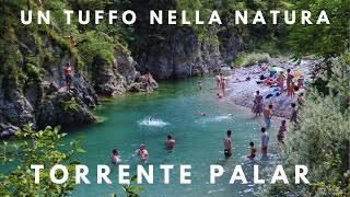 Torrente Rio Palar bagno nel fiume acque limpide fresche per fare il bagno e tuffarsi dalla cascata [upl. by Anirtruc]