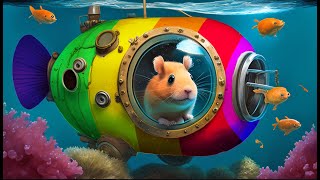 Hamster in Rainbow Submarine  DIY Hamster Maze with Traps [upl. by Ganny258]