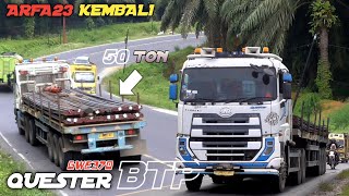 Datang Lagi Bersama Quester BTP GWE 370 Menuju Merancar Sipirok Muatan Besi 50 T Lewati Bukit Kodok [upl. by Ellocin]