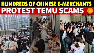 Hundreds of Chinese Emerchants Protest Temu Scams Denouncing Endless Fines as Ecommerce Pirates [upl. by Newnorb]