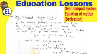 Overdamped System  Derivation of equation of motion  Damped free vibrations [upl. by Dincolo]