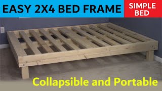 2x4 Queen Bed  Cheap Easy Portable [upl. by Atirehs]