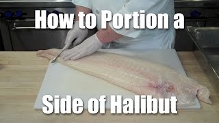 How To Butcher And Portion Halibut Fish Fabrication [upl. by Ojoj340]