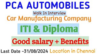 Car Manufacturing Company Job In Chennai  Automobile company jobs  latest jobs in Chennai [upl. by Cleodel]