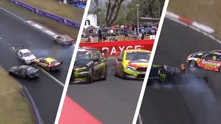 All footage of Chaz Mostert crashed into Cameron Waters at Bathurst three years in a row [upl. by Amahs]