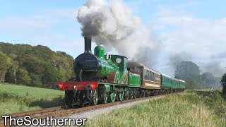 LSWR T3 Class  563 hauls its first train in 75 years  Loaded test run  Swanage Railway 03102023 [upl. by Erastus]