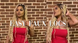 How To  Easy Faux Locs Tutorial  Crochet Method minimal wrapping  613 Blonde 😍👱🏽‍♀️✨ [upl. by Gough]