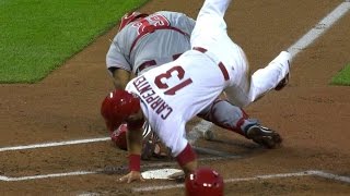 CINSTL Carpenter leaps over catcher to score [upl. by Assyle]