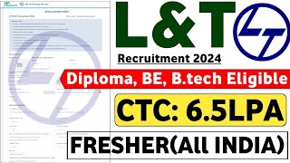 LampT New Vacancy OUT 🔥  Freshers  CTC 65LPA  LampT Jobs 2024  LampT hiring 2024  Latest Jobs 😍 [upl. by Norret]