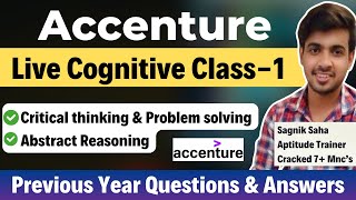 Accenture Aptitude Questions  Live Class1  Cognitive Assessment Previous Year Questions amp Ans [upl. by Acinomahs]