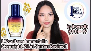 LOccitanes Immortelle Overnight Reset OilinSerum Review [upl. by Nuhsal]