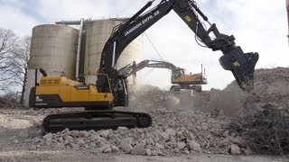 Volvo EC380DL Silo Demolition [upl. by Eissirhc]