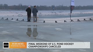 Warmup leads to cancellation of US Pond Hockey Championships’ final weekend [upl. by Gnilyam]