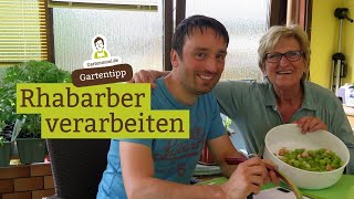 Rhabarber verarbeiten  Schälen schneiden Kuchen [upl. by Jessee732]