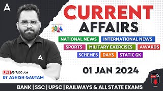 1 JANUARY 2024 CURRENT AFFAIRS  ALL EXAMS IMP CURRENT AFFAIRS  ASHISH GAUTAM SIR [upl. by Clarkson]