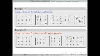 AMV Aula 4  Matriz escalonada e operações elementares [upl. by Eneja806]