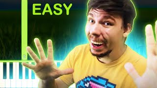 MR BEAST PHONK SONG  EASY Piano Tutorial [upl. by Accalia950]