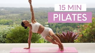 15 MIN EXPRESS PILATES WORKOUT  AtHome Mat Pilates No Equipment [upl. by Naujik]