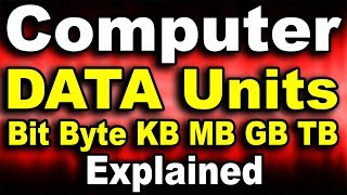 Bit Byte KB MB GB TB PB Computer Data Memory Units Hindi  Kshitij Kumar [upl. by Seafowl]