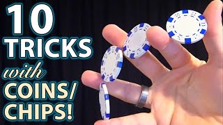 10 Best COIN amp Poker Chip TRICKS How to Tutorials [upl. by Nylakcaj]