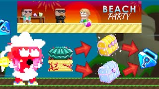 BEACH PARTY İLE YARIM SAATTE 4 DL KASMAK ➤ GROWTOPIA TÜRKÇE [upl. by Eiclehc]