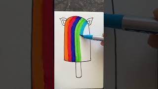 DIY Rainbow 🌈 Bar Icecream Art art shorts ytshorts creative kids [upl. by Oneladgam61]