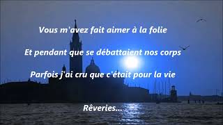 Hervé Vilard Rêveries paroles de la chanson [upl. by Nylrem]