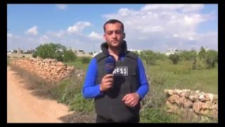 Reporter Hit By Shrapnel From Airstrike Live On TV [upl. by Yeslah649]