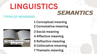 seven types of meaning in semantics by Geoffrey leech [upl. by Ariaet]