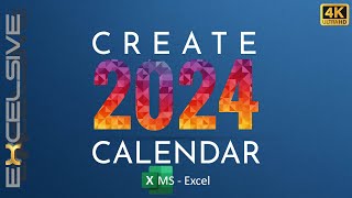 Create a Dynamic amp Printable Calendar for Any Year in Excel 2024 amp Beyond [upl. by Olenka]