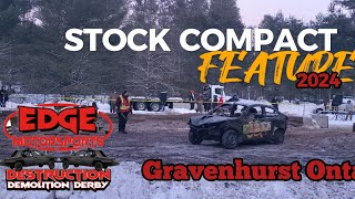 Gravenhurst 2024 Stock Compact Feature Demolition Derby [upl. by Sherye]