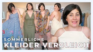 SOMMERKLEIDER GRÖßE 40 VERGLEICH  Ich teste Kleider für kurvige Frauen  kleinundkurvig [upl. by Ennaxor]