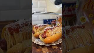 Spaghetti Hotdogs 🌭 shorts Recipe by TheJoshElkin [upl. by Delphina732]