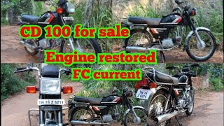 Hero honda cd 100 for sale  Engine restored  1999 model  fc current [upl. by Aelhsa]