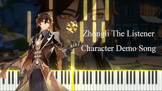 Zhongli The Listener Character Demo song Piano tutorial  Sheet [upl. by Freiman]