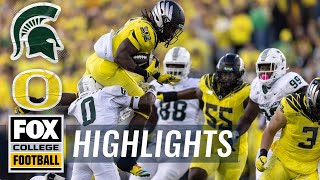 Michigan State Spartans vs No 6 Oregon Ducks Highlights  FOX College Football [upl. by Adigun952]