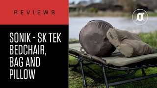 CARPologyTV  SONIK SKTEK Bedchair Bag amp Pillow Review [upl. by Heinrick]