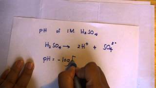 Calculating the pH value of 1 M H2SO4 [upl. by Nodlew]