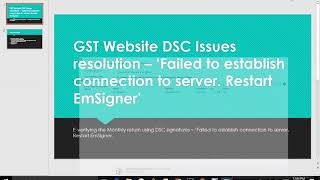 GST Website DSC Issue Resolution  Failed to establish connection to server EmSigner [upl. by Arramahs]