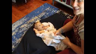 Palmar and plantar grasp and Babinski reflex in typical 3 month infant [upl. by Burch]